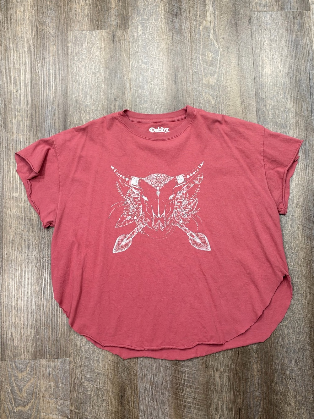 Pebby forevee plus size side slit Dusty Rose Graphic Short Sleeve Tee